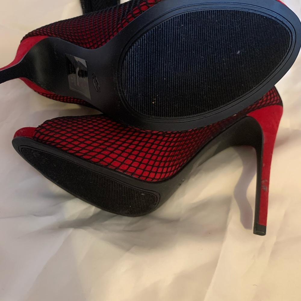 Thigh high fishnet heels size 8.5 *new